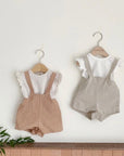 Mini Leinen Latzhose - Beige find Stylish Fashion for Little People- at Little Foxx Concept Store