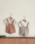 Mini Leinen Latzhose - Beige find Stylish Fashion for Little People- at Little Foxx Concept Store