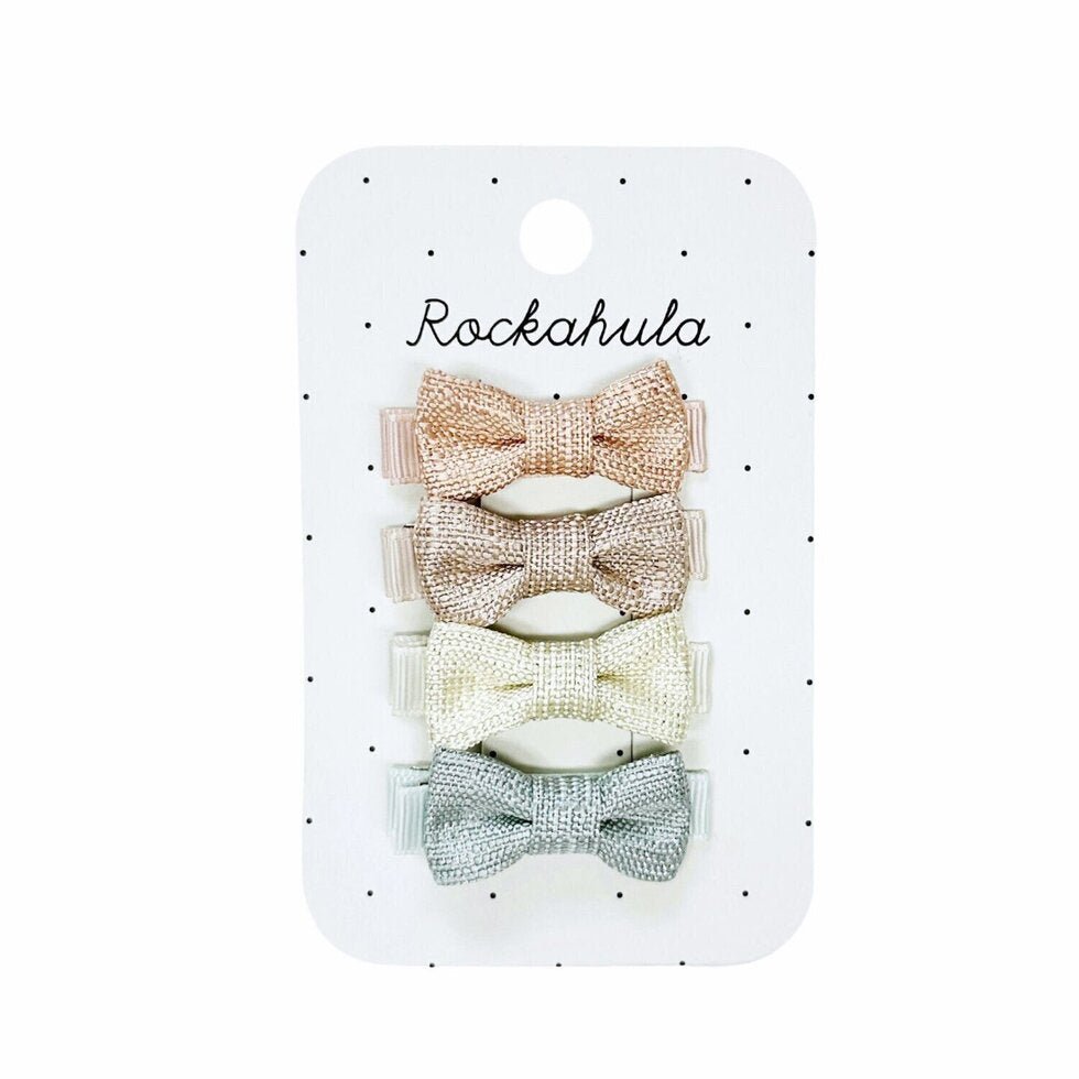 Nordic Shimmer Mini Bow Clips find Stylish Fashion for Little People- at Little Foxx Concept Store