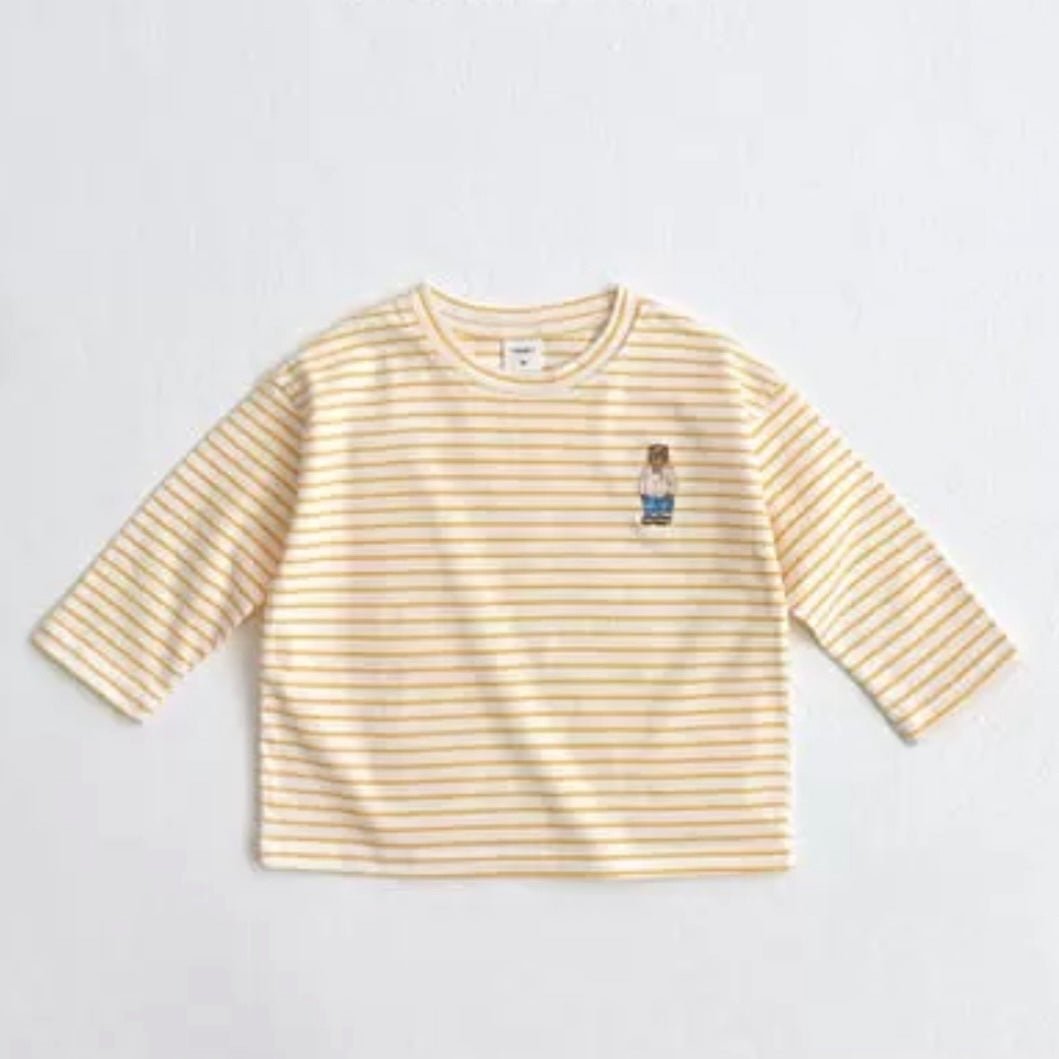 Stripe Bear Embroidery Tee find Stylish Fashion for Little People- at Little Foxx Concept Store