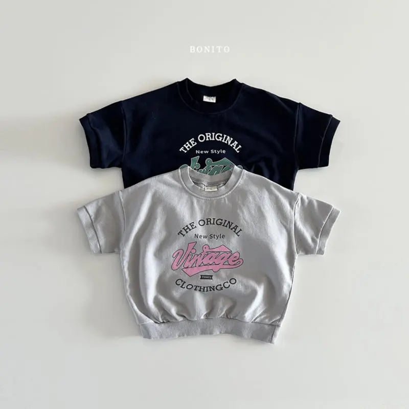 Vintage Short Sleeve Sweatshirt find Stylish Fashion for Little People- at Little Foxx Concept Store